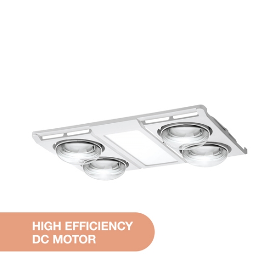 Picture of Martec Profile Panel DC 4 3-in-1 Bathroom Heater with 4 Heat Lamps, Exhaust Fan and Tricolour LED Light